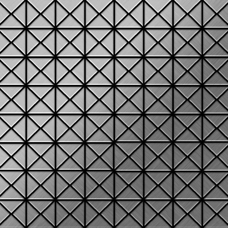 Mosaik Fliese massiv Metall Edelstahl gebürstet in grau 1,6mm stark ALLOY Deco-S-S-B 0,92 m2
