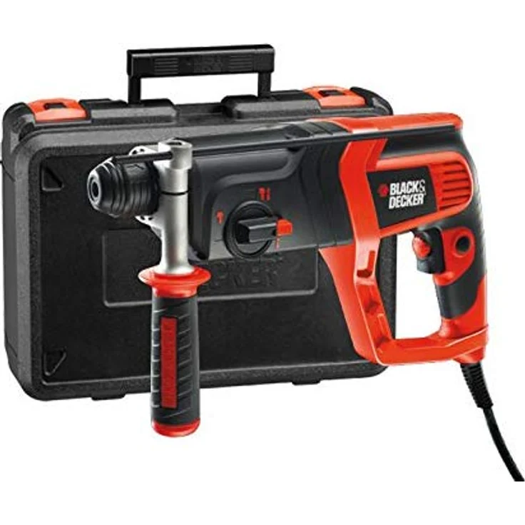 Black+Decker Pneumatischer SDS-Bohrhammer (710W, Meißelhammer mit 1.8J Schlagenergie, Zweithandgriff, Drehzahlvorwahl, Hammerbohren, Bohren oder Meißeln, inklusive Koffer und Zubehör) KD975KA – Bild 3