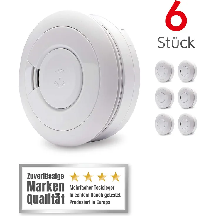 Ei Electronics Ei650 Rauchmelder (mit -Batterie, 6er Set)