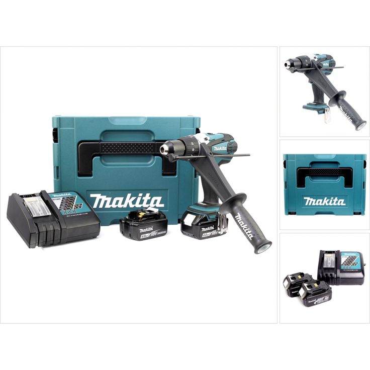 Makita DHP458RMJ Akku-Schlagbohrschrauber,(18 V im Makpac mit 2 Akkus 4,0 Ah Ladegerät) – Bild 2