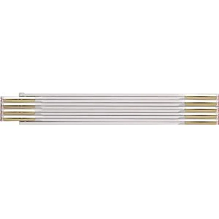 BMI Zollstock 9042, robuster Meterstab aus Buchenholz, 2-Meter-Länge mit Duplex-Teilung, Gliederstärke 3 mm, 10-gliedrig, weiß, Art.-Nr. 980904200