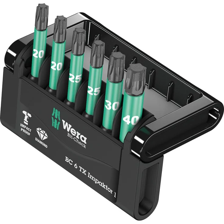 Wera Bit-Sortiment, Bit-Check 6 TX Impaktor 1, 6-teilig, 05057693001