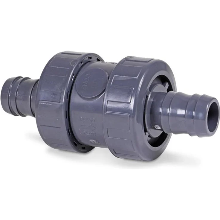 mega PVC Rückschlagventil, federbelastet 38mm Schlauchtülle