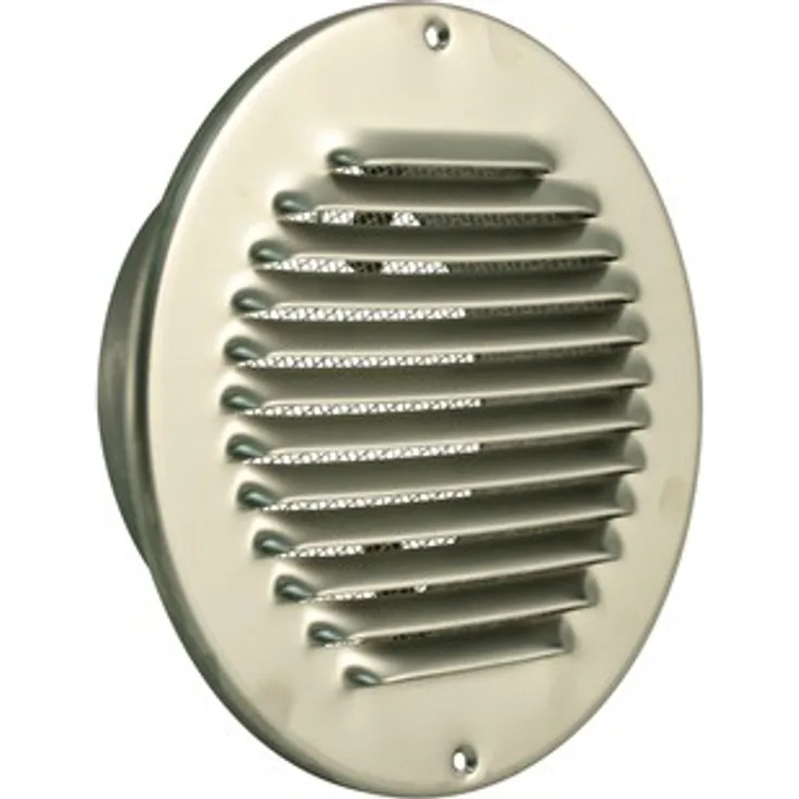 Marley Lüftungsgitter 75 x 150 mm rund, mit Fliegengitter, Edelstahl