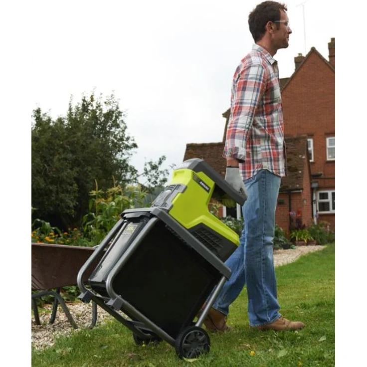 Ryobi RSH 2845T Leistung 2 800 W Häckselsystem Walze Materialstärke 4 5 cm Schnittgeschwindigkeit 41 U min Fangbox 55 l – Bild 4