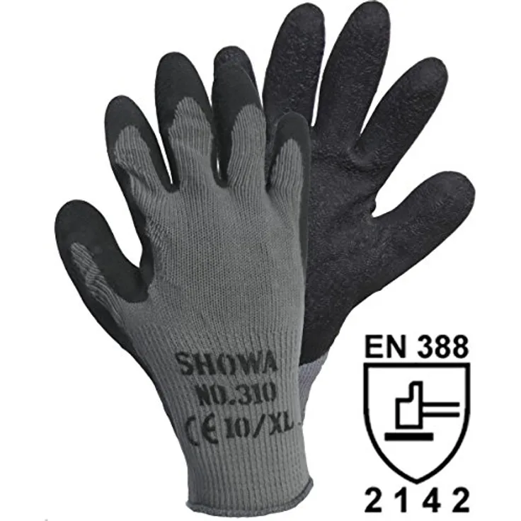 Showa 310 Grip Black Strickhandschuh Baumwolle/ Polyester mit Latexbeschichtung Größe 8 (14905)