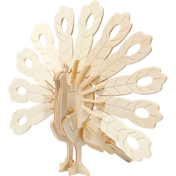 3D-Figuren zum Zusammensetzen, pfau, Größe 10x20,5x17,5 cm, 1 Stck.