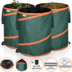 Gardebruk Gartensack Pop up 3x 85 Liter = 255 Liter | verstärkende Spiralfeder | doppelte Kreuznähte | Gartenabfallsack Laubsack