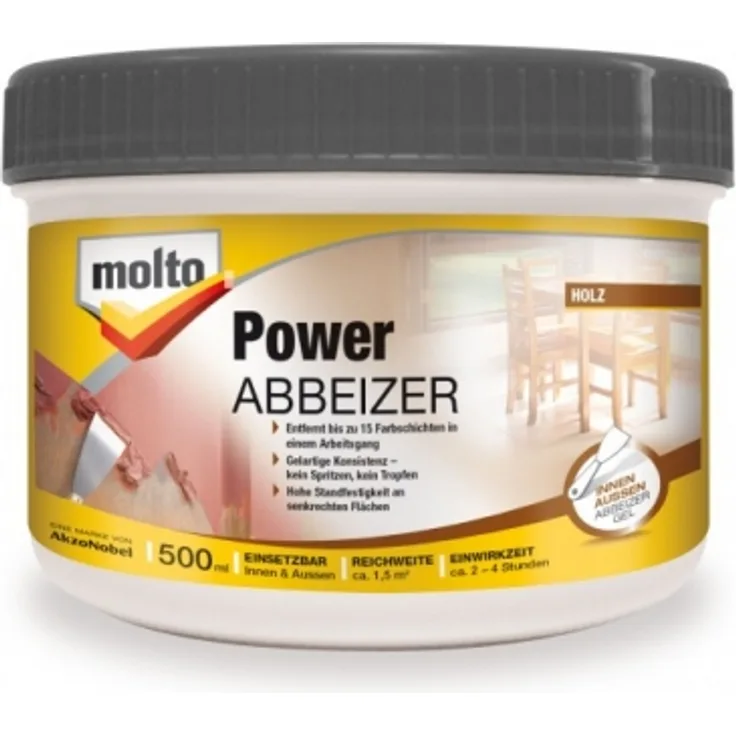 Molto Power Abbeizer 500ml Kraftlöser abbeizen, Lackentferner Beize Nr.5087687