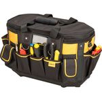Stanley FatMax Werkzeugtasche - Werkzeugbeutel (50x33x31cm, mit runder Öffnung, formstabile Konstruktion, leicht zugängliche Fächer, ergonomischer Handgriff) FMST1-70749
