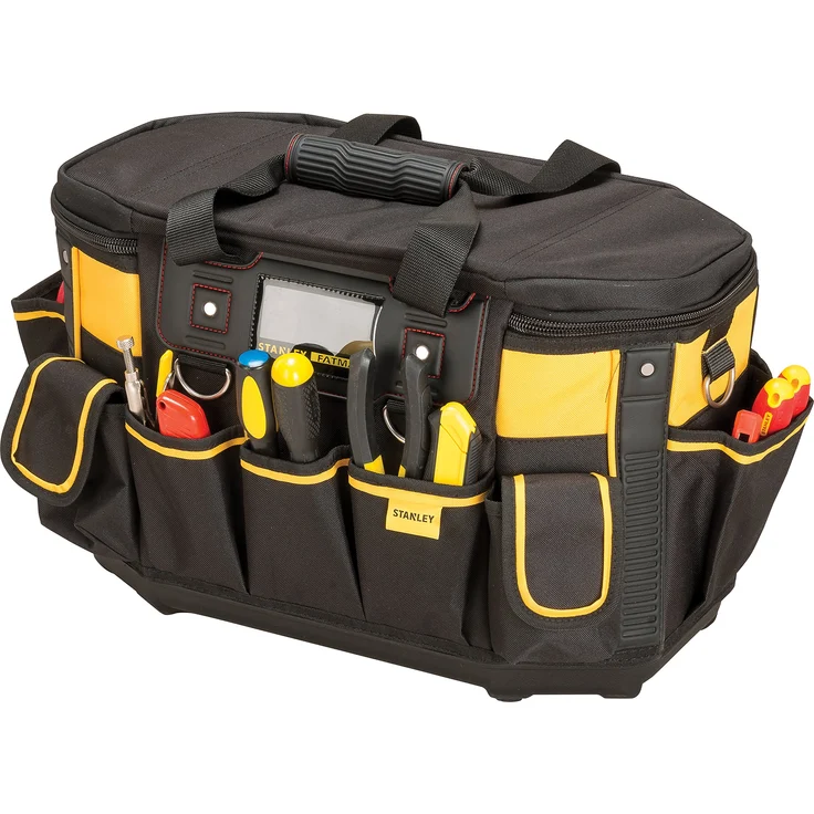 Stanley FatMax Werkzeugtasche - Werkzeugbeutel (50x33x31cm, mit runder Öffnung, formstabile Konstruktion, leicht zugängliche Fächer, ergonomischer Handgriff) FMST1-70749 – Bild 1