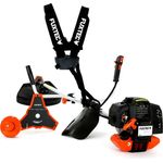 FUXTEC Benzin Motorsense FX-MS152 mit 52 cc, 2in1 Multitool, Profi-Tragegurt und 3 PS Leistung Trimmer Rasentrimmer Freischneider fs Faden 2-Takt, getestet in der Oberklasse mit Note 1,4 Easy Starter