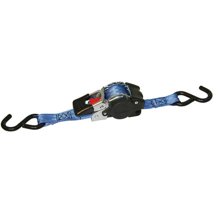 Kerbl Automatik-Zurrgurt blau mit S-Haken 3 m x 25 mm - Zugkraft direkt 300 kg