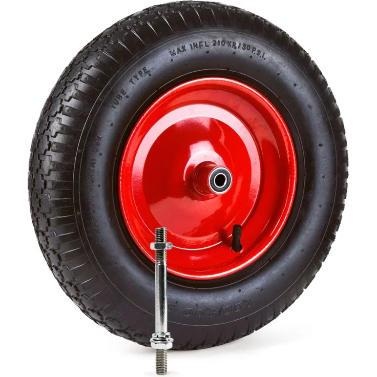 Grafner Schubkarrenrad 4.80/4.00-8 PU Luftbereifung Metallfelge mit Achse