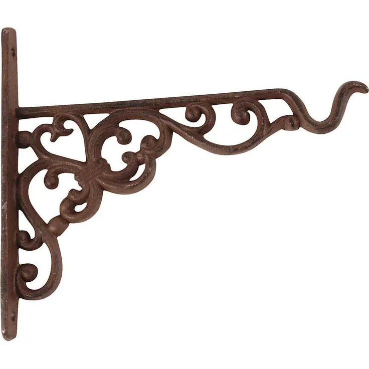 Wandhaken für Blumenampel Wandhalter Blumentopf Hängekorb Gusseisen Braun Vintage 20cm