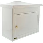 BURG-WÄCHTER Briefkasten mit Komfort-Tiefe, A4 Einwurf-Format, Verzinkter Stahl, EU Norm EN 13724, Kopenhagen 882 W, Weiß