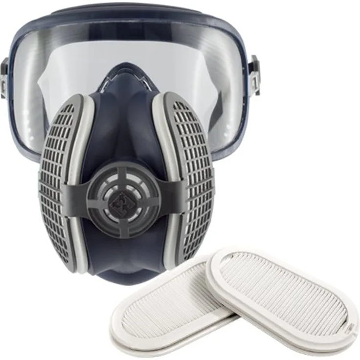 Elipse SPR406 Sicherheitsbrille und P3 Feinstaubfiltermaske, Größe Medium/Large, Blau