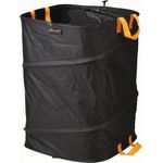 Fiskars PopUp-Gartensack mit Griffen, Platzsparend faltbar, Fassungsvermögen: 175 L, Höhe: 70 cm, Breite: 50 cm, Schwarz-Orange, Ergo, 1028372