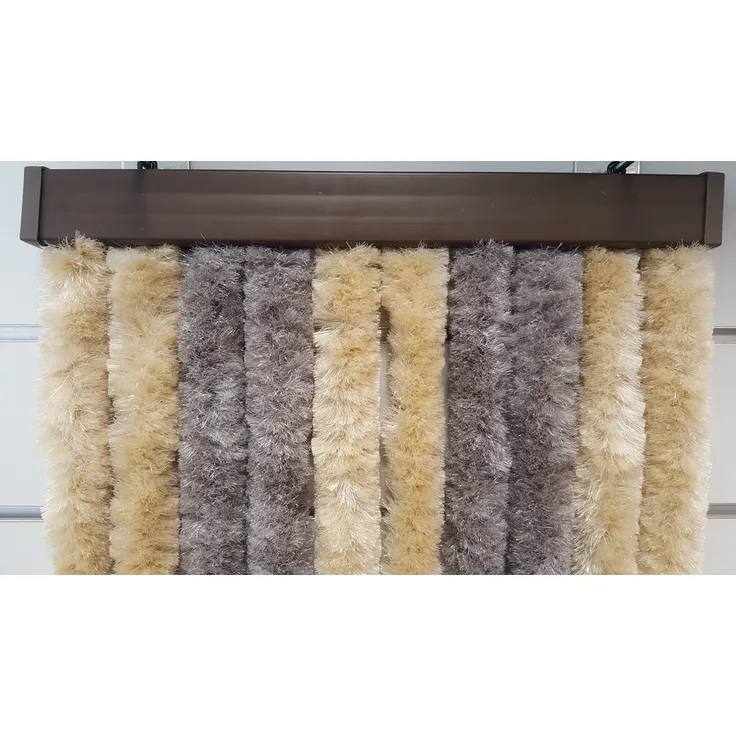 Flauschvorhang braun-beige Türvorhang Insektenschutz Vorhang Hitzeschutz