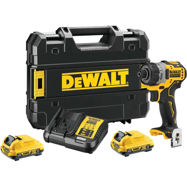 DeWALT Akku-Schrauber DCF601D2-QW 12V 2Ah, 14 Aufnahme, 8 Nm Drehmoment - inkl Akkus und Zubehör – Bild 1