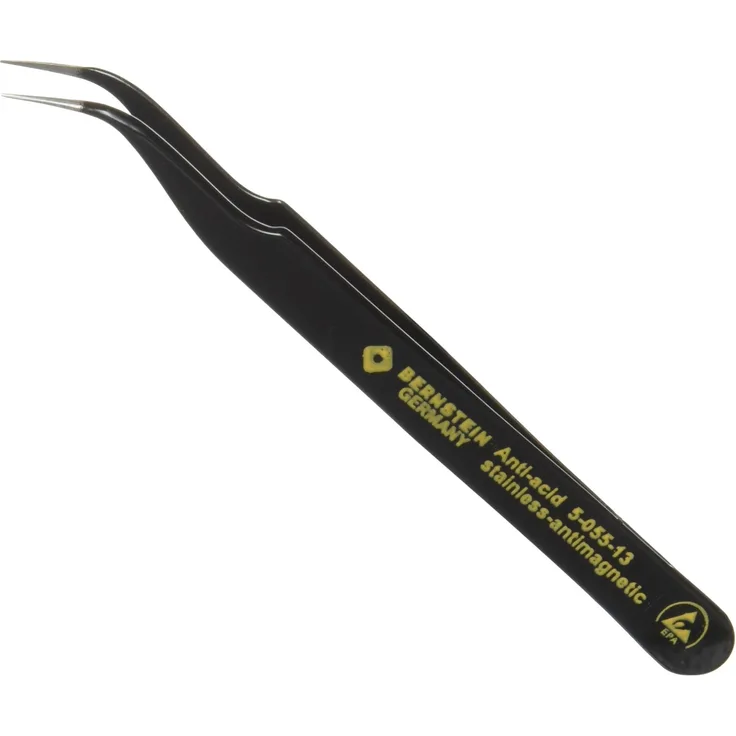 Bernstein Werkzeug GmbH 5-055-13 SMD-Pinzette, 120 mm, sichelförmig, super-spitz, mit ESD-Beschichtung