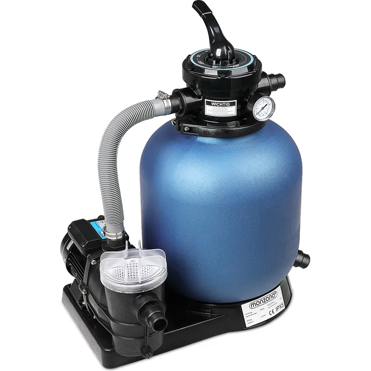 Sandfilteranlage 11.000 L-h mit Vorfilter und XXL Tank + 700g Filterbälle Polysphere Filterwatte Filter Balls