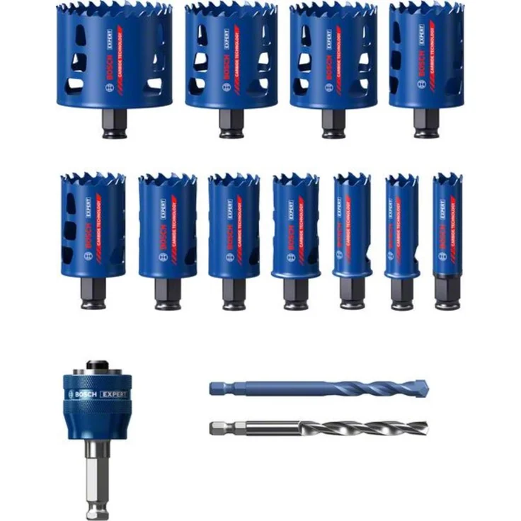 Bosch Expert Tough Material Lochsäge-Set, 20-22-25-32-35-40-44-51-60-64-76 mm, 14-tlg. - Preisvergleich – Bild 1