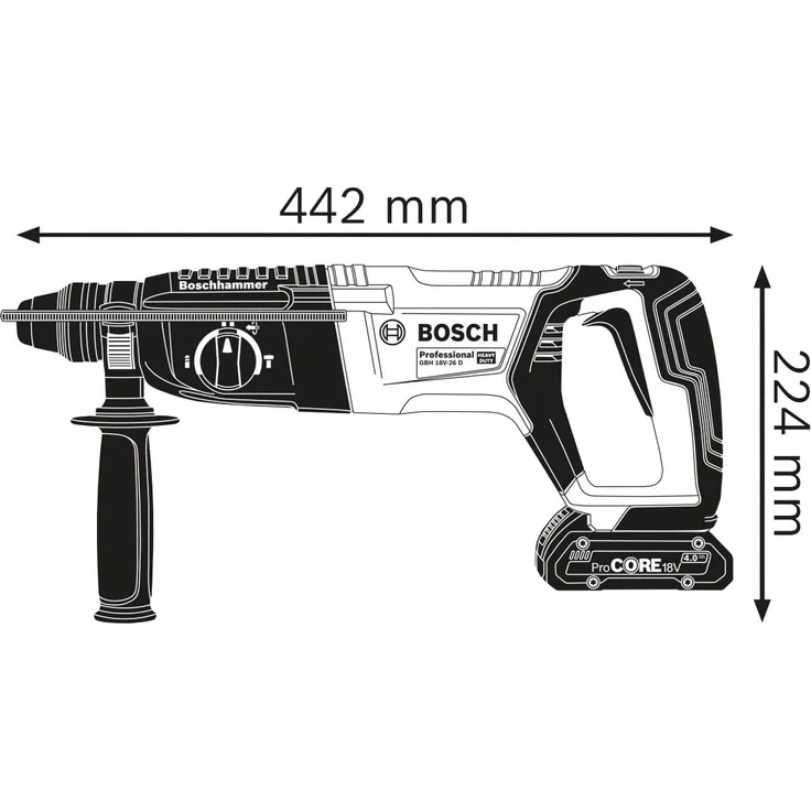 Bosch Professional Akku-Bohrhammer mit SDS plus GBH 18V-26 D - ohne Akku ohne Ladegerät – Bild 2