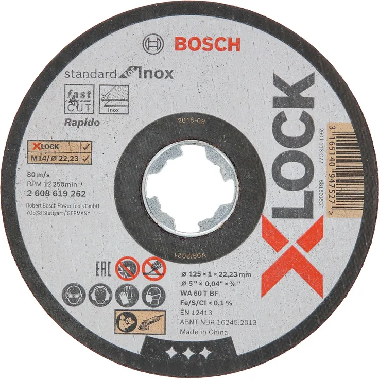 Bosch Professional Trennscheibe X-LOCK Standard for Inox 125mm gerade, 10 Stück