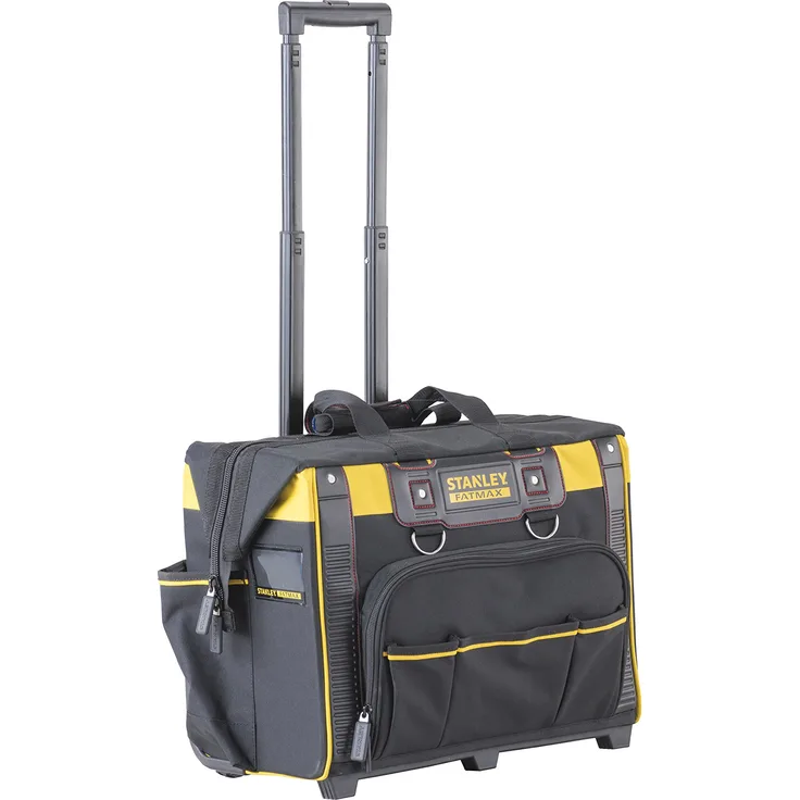 Stanley FatMax Werkzeugkoffer (mit leichtgängigen Rollen, strapazierfähige, große Öffnung, Teleskopgriff, Maße: 50 x 36 x 41 cm) FMST1-80148