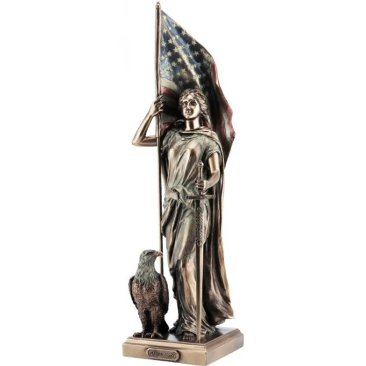 Lady Liberty mit US Flagge Adler Freiheitsstatue Statue of Liberty Figur Skulptur