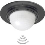 Steinel Bewegungsmelder IS 360-1 DE schwarz, 360° Erfassung, 4m Reichweite, Deckensensor, Innen/Außen, IP54