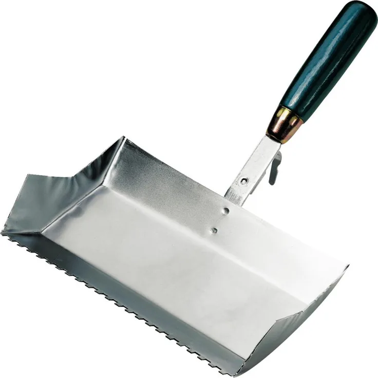 Jung Henkelmann Klebekelle (für Porenbeton, Breite 100 mm, Stahl verzinkt, mit Holzgriff, Zahnung 5) 87010000