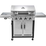 Char-Broil 445S Advantage Gasgrill, 4 Brenner, Edelstahl, mit Seitenbrenner, mit Warmhalterost