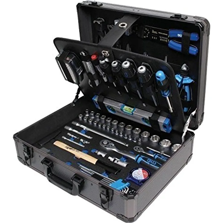 BGS 15501 | Werkzeugkoffer | 149-tlg. | Profi-Werkzeug | Alu-Koffer | gefüllt | abschließbar | Werkzeugkiste | Werkzeugbox