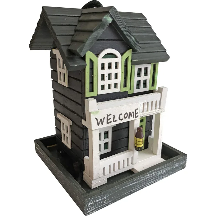 Windhager Vogelfuttersilo Bird-Hotel, Vogelfuttersilo, Vogelhaus, Futterspender für Vögel, dekoratives Futtersilo, inklusive beschichtetem Edelstahlseil, 07017