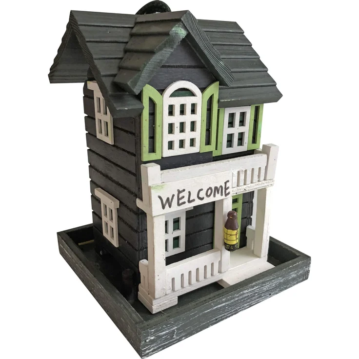 Windhager Vogelfuttersilo Bird-Hotel, Vogelfuttersilo, Vogelhaus, Futterspender für Vögel, dekoratives Futtersilo, inklusive beschichtetem Edelstahlseil, 07017