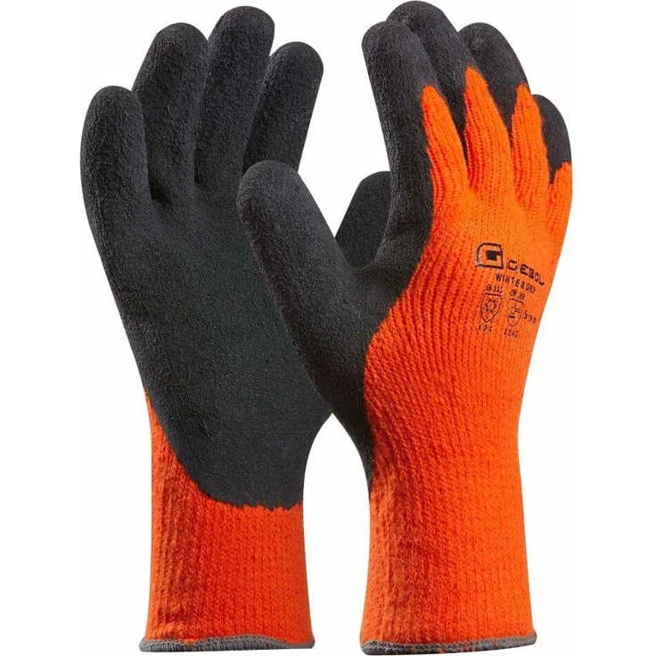 Arbeitshandschuh WINTER GRIP | Größe 10 (XL) | orange-schwarz | schützt vor Kälte | 1 Paar - Preisvergleich – Bild 1