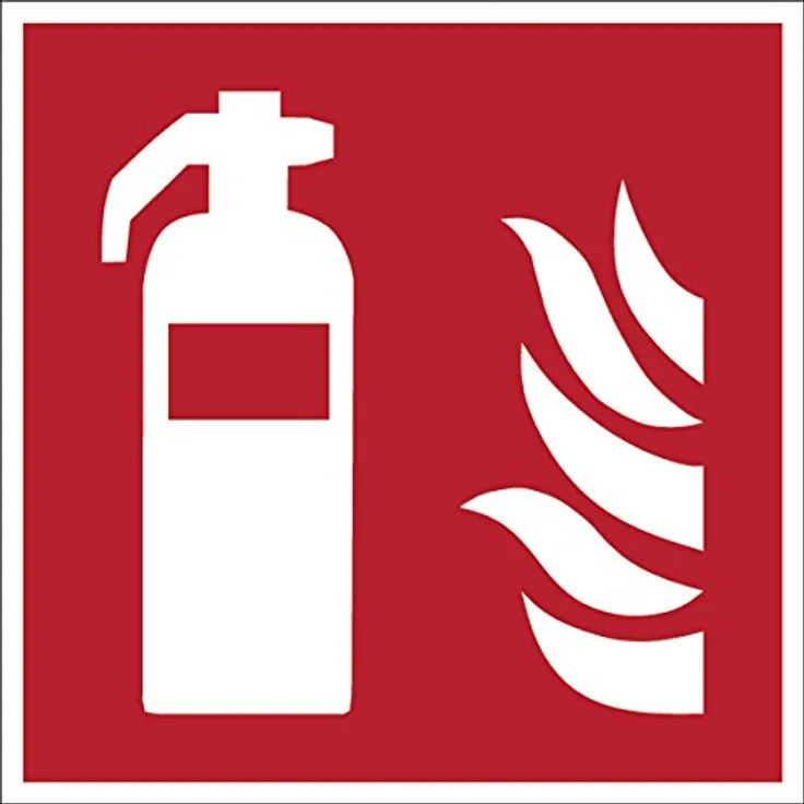 Brady PIC F001-203x203-VPVC-CRD-1 Brandschutz Polyvinylchlorid PVC Schild, 203 mm x 203 mm, Weiß-Rot