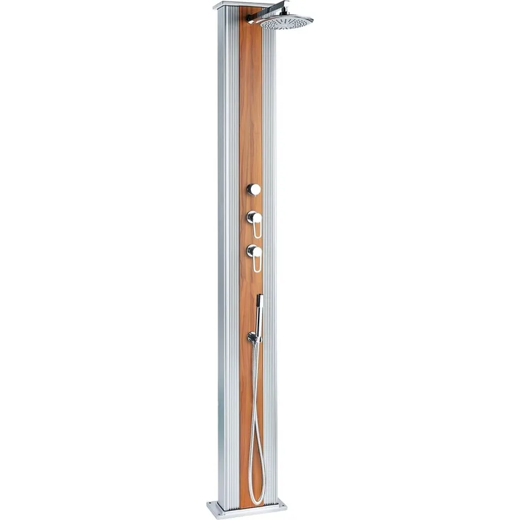 FORMIDRA DADA Straight Hybriddusche Solardusche 40L Aluminium Dusche Pooldusche silber, natur