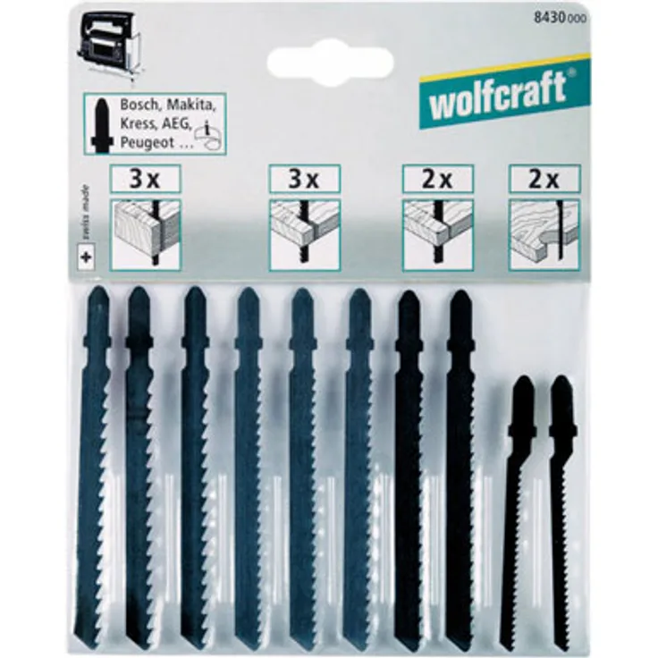 Wolfcraft 8430000 1 Stichsägeblatt-Set Bosch, 10-teilig