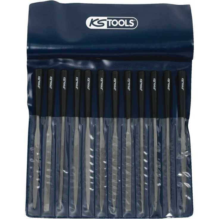 KS Tools 140.3050 Nadelfeilen-Satz mit Kunststoffheft, 12-tlg. Schwarz – Bild 1