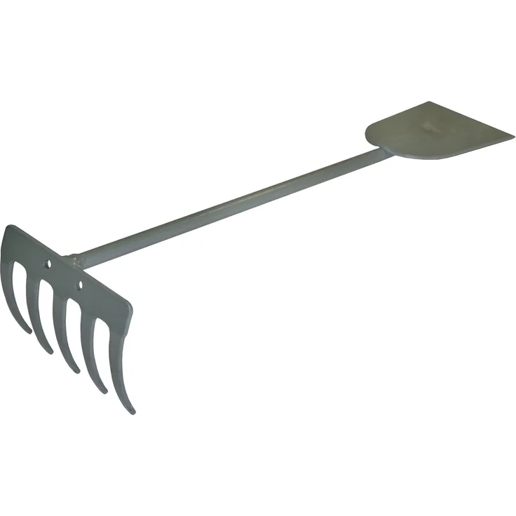 Xclou Garden Kulturgerät, 2-in-1 Gartengerät aus Stahl mit Pulverbeschichtung, Friedhofsbedarf Hacken, Grubber mit ca. 30 x 8,5 x 7, silber