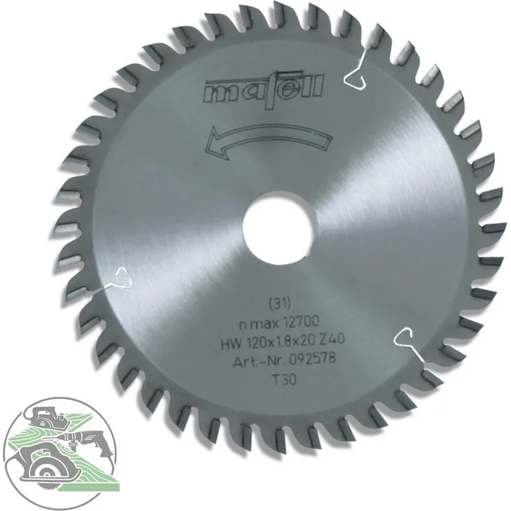 Sägeblatt HM 120 x 1,2 - 1,8 x 20 mm Z 40 TR KSS 300 KSP 40 092578 - Mafell