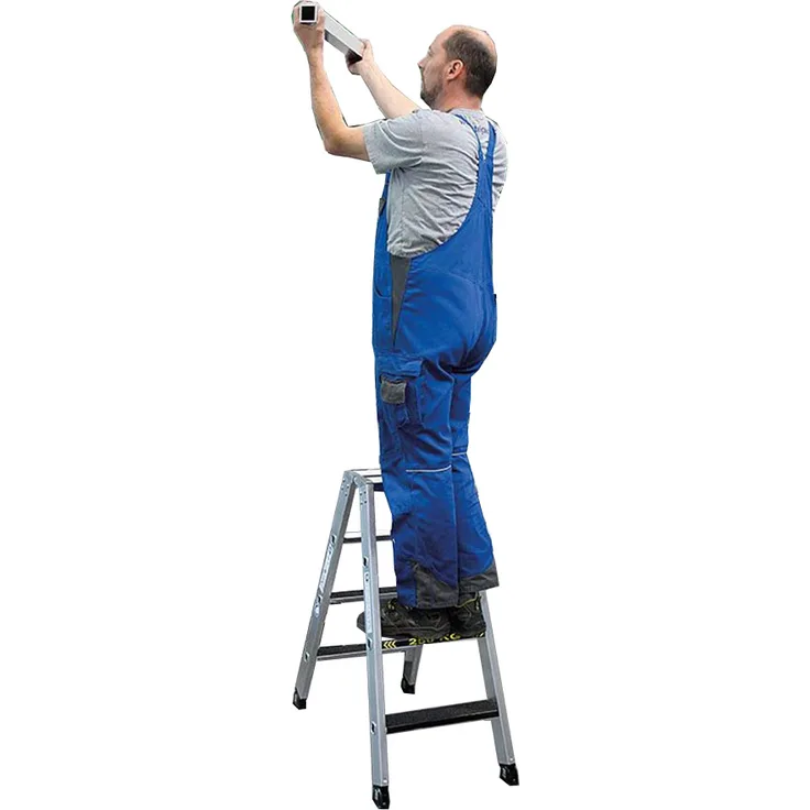 Günzburger Stehleiter beidseitig begehbar mit clip-step R13 250kg 3 Stufen