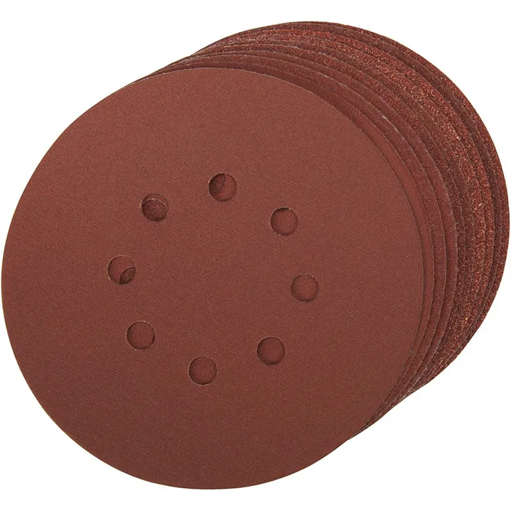 Silverline 882789 Klettschleifscheiben, gelocht, 150 mm, 10-tlg. Satz 4 x 60er, 2 x 80er, 120er, 240er-Körnung