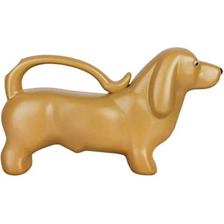 Esschert Design Gießkanne, Wasserkanne Motiv Dackel in braun, ca. 34 cm x 10 cm x 20 cm