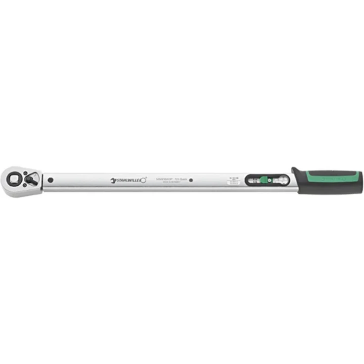 Stahlwille Quick Drehmomentschlüssel Standard MANOSKOP® mit fest eingebauter Knarre Gr. 15 30-150 Nm Außenvierkant 1/2'' 721 – Bild 1
