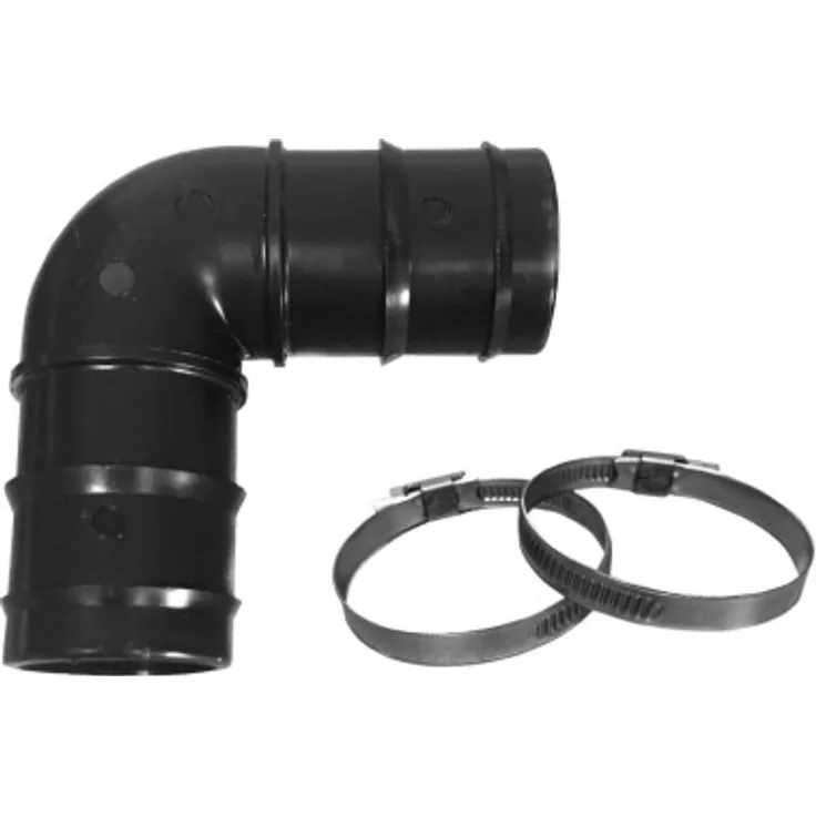 well2wellness Schlauchverbinder 32mm Winkel 90° plus 2 Schlauchschellen