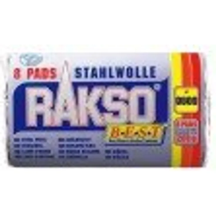 RAKSO Stahlwolle 200 g Sorte 0 8 Pads